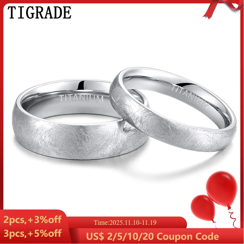 TIGRADE 4mm 6mm Titanium Ring Dome Brushed Special Scratch Design Wedding Band Comfort Fit Size 5-13
TIGRADE 4mm 6mm Titanium Ring Dome Brushed Special Scratch Design Wedding Band Comfort Fit Size 5-13