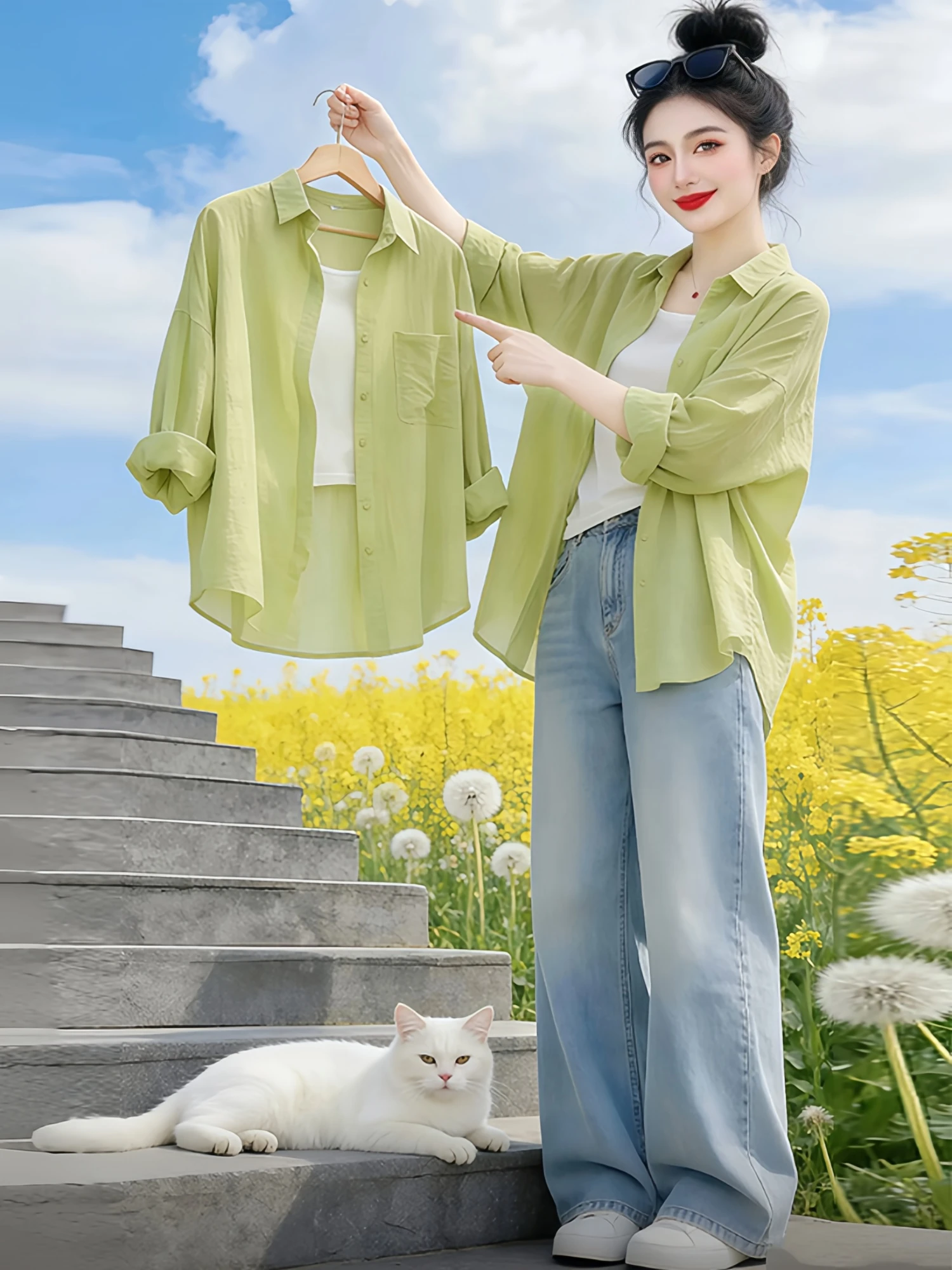 Summer New Green Women's Loose Fit Lightweight Long Sleeve Sun Protection Shirt Breathable Comfortable Premium Texture Shirt
Summer New Green Women's Loose Fit Lightweight Long Sleeve Sun Protection Shirt Breathable Comfortable Premium Texture Shirt