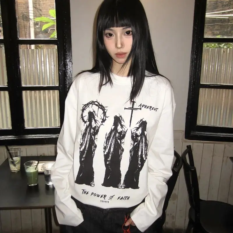 American Retro Oversize Long Sve Women's T-irt Cleanfit Sle Ladies Faion Winter Collection Linen Material A-line Sve
American Retro Oversize Long Sve Women's T-irt Cleanfit Sle Ladies Faion Winter Collection Linen Material A-line Sve