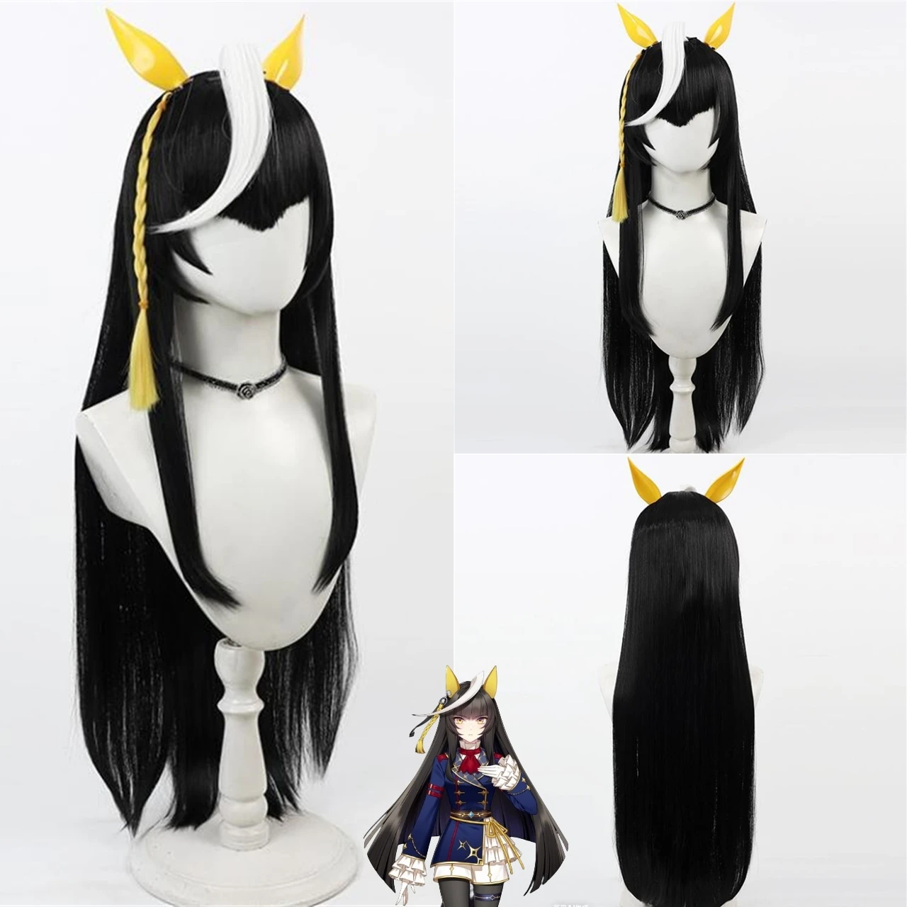 Cosplay Uma Musume Pretty Derby Yamanin Zephyr Wig Anime party character wig synthetic heat-resistant black long straight wig
Cosplay Uma Musume Pretty Derby Yamanin Zephyr Wig Anime party character wig synthetic heat-resistant black long straight wig