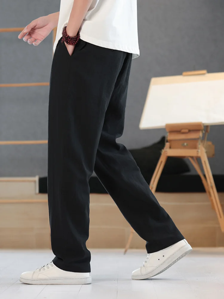 Мужские летние легкие повседневные брюки из льна и хлопка, свободные прямые брюки, дышащие, модные, трендовые, свободного кроя
Мужские летние легкие повседневные брюки из льна и хлопка, свободные прямые брюки, дышащие, модные, трендовые, свободного кроя