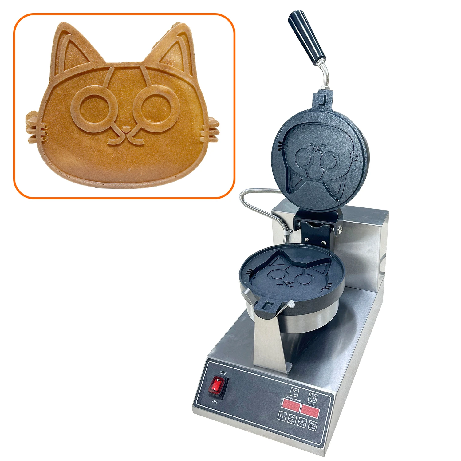 Professional Custom Commercial Waffle Maker Electric Cat Shaped Cartoon Waffle Maker Machine
Professional Custom Commercial Waffle Maker Electric Cat Shaped Cartoon Waffle Maker Machine