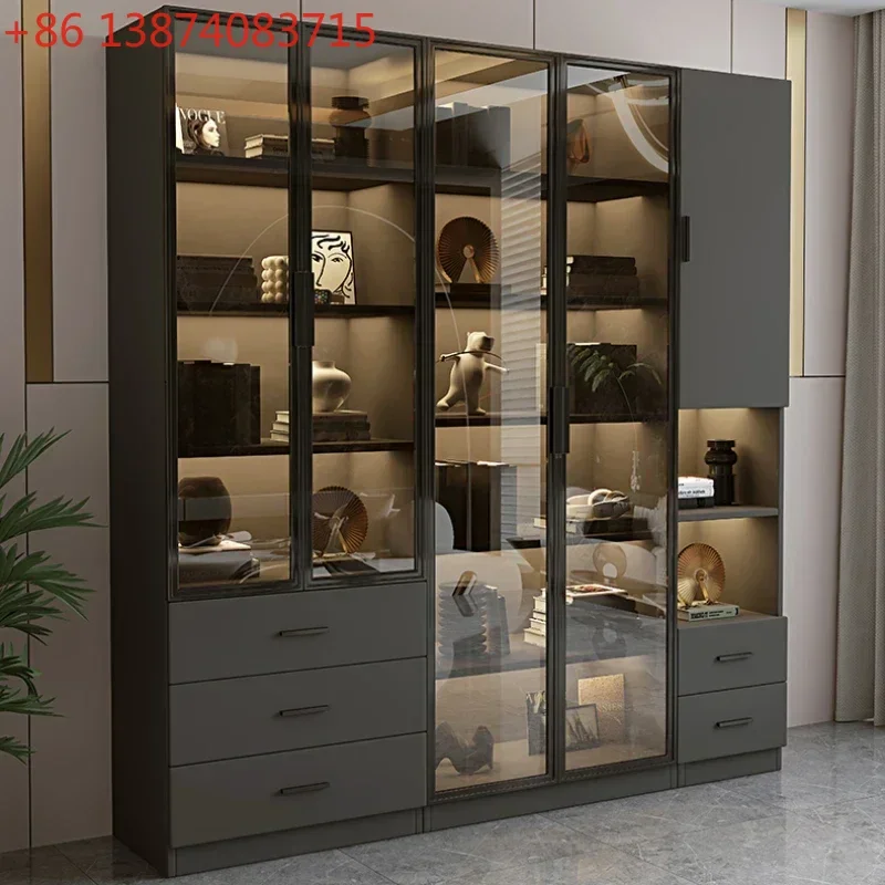 Light luxury with glass door wine cabinet custom wall display cabinet bookshelf integrated combination
Light luxury with glass door wine cabinet custom wall display cabinet bookshelf integrated combination
