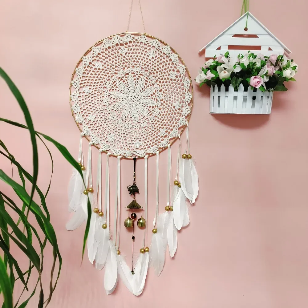 400mm Giant Metal Hoop Dream Catcher Vintage Pixiu Qilin Wind Chime Beige Flower Web White Goose Feathers Large Round Wood Beads
400mm Giant Metal Hoop Dream Catcher Vintage Pixiu Qilin Wind Chime Beige Flower Web White Goose Feathers Large Round Wood Beads