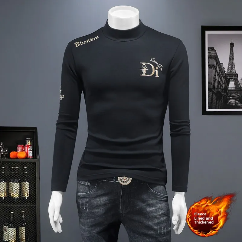 Мужская утепленная футболка с вышивкой и длинным рукавом, модный зимний базовый топ, городская хлопковая футболка
Мужская утепленная футболка с вышивкой и длинным рукавом, модный зимний базовый топ, городская хлопковая футболка