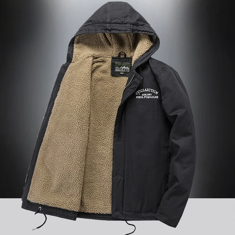 Men's Hooded Cotton Jaet Autumn Winter Outdoor Workwear Loose Casual Top Printed Denim Stand Fit Thiened Zipper Closure
Men's Hooded Cotton Jaet Autumn Winter Outdoor Workwear Loose Casual Top Printed Denim Stand Fit Thiened Zipper Closure