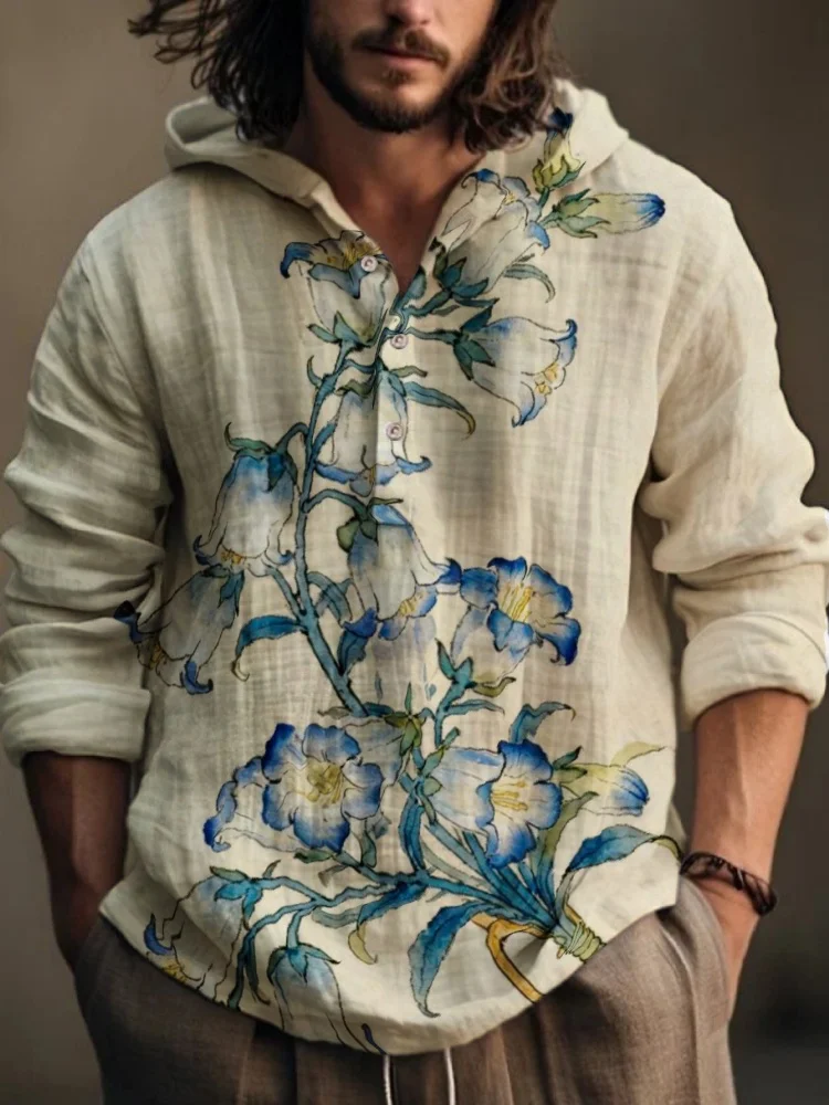 Fashion Summer Mens Casual Linen Henley Shirt Retro Floral Print Long Sleeve Hooded Tops Loose Fit Holiday Pullover S-5XL
Fashion Summer Mens Casual Linen Henley Shirt Retro Floral Print Long Sleeve Hooded Tops Loose Fit Holiday Pullover S-5XL