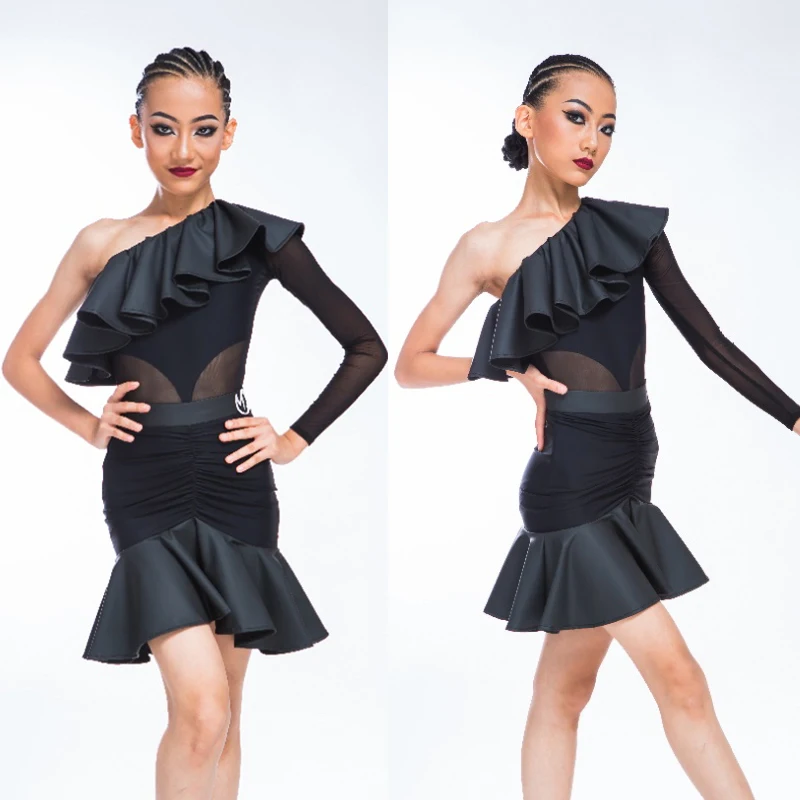 Child Performance Dance Clothes One Sleeve Ruffled Top Chacha Skirt Girls Latin Dance Competition Costume Kids Stage Wear 11915
Child Performance Dance Clothes One Sleeve Ruffled Top Chacha Skirt Girls Latin Dance Competition Costume Kids Stage Wear 11915