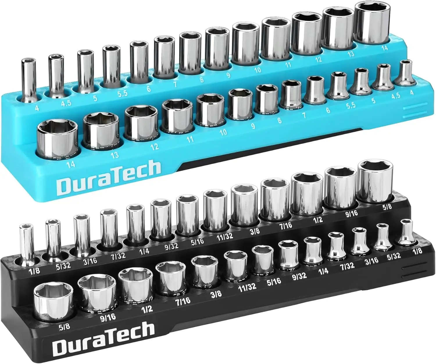 Magnetic Socket Organizer Set, 1/4" Drive SAE & Metric Socket Trays for Tool Box, Hold 52 Sockets (Sockets Not Included)
Magnetic Socket Organizer Set, 1/4" Drive SAE & Metric Socket Trays for Tool Box, Hold 52 Sockets (Sockets Not Included)