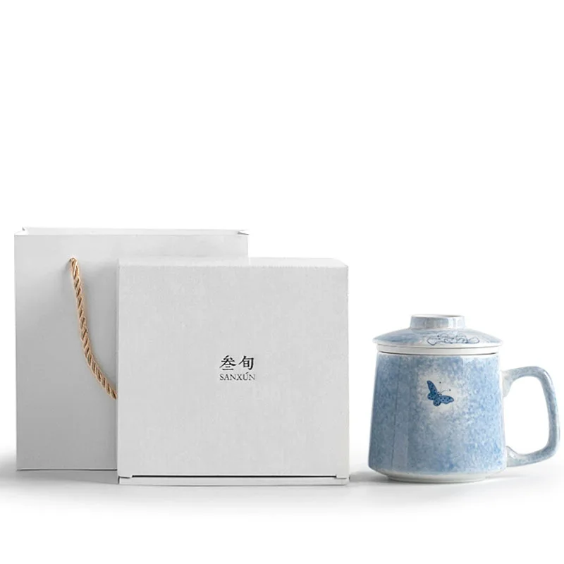 Hand Drawn Butterfly Love Flower Pattern Tea Water Separating Ceramic Office Tea Cup, Porcelain Belt Cover Filter Mug 350ML, 1Pc
Hand Drawn Butterfly Love Flower Pattern Tea Water Separating Ceramic Office Tea Cup, Porcelain Belt Cover Filter Mug 350ML, 1Pc