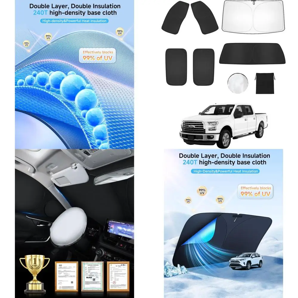 6-Piece Window Shade Set for 2015-2020 4-Door Vehicles - Full Coverage Front, Rear, and Side Sunshades with UV and Privacy Prote
6-Piece Window Shade Set for 2015-2020 4-Door Vehicles - Full Coverage Front, Rear, and Side Sunshades with UV and Privacy Prote