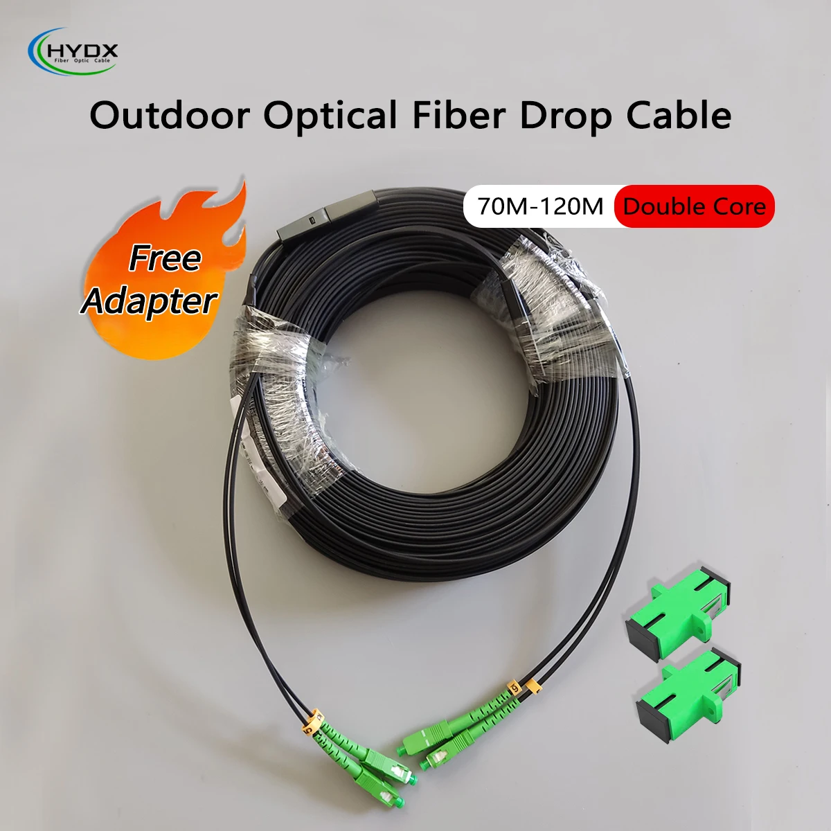 Outdoor Drop Fiber Optic Patch Cord Single Mode Dual Core SC/APC-SC/APC 70M/80M/90M/100M/110M/120M Bend Insensitive Free Adapter
Outdoor Drop Fiber Optic Patch Cord Single Mode Dual Core SC/APC-SC/APC 70M/80M/90M/100M/110M/120M Bend Insensitive Free Adapter