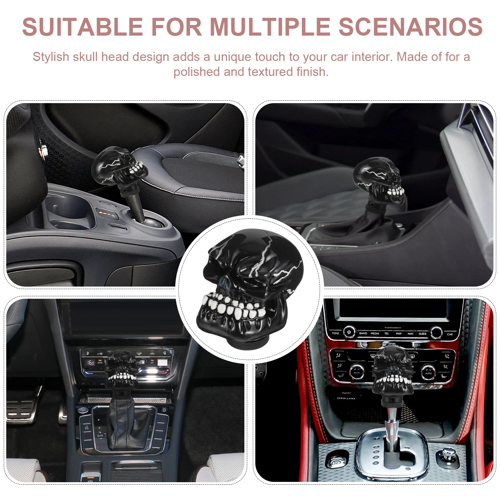 Car Gear Shift Knob Black Skull Head Decoration Universal Adapter Easy Install Stylish Practical Durable Manual Shift Lever
Car Gear Shift Knob Black Skull Head Decoration Universal Adapter Easy Install Stylish Practical Durable Manual Shift Lever