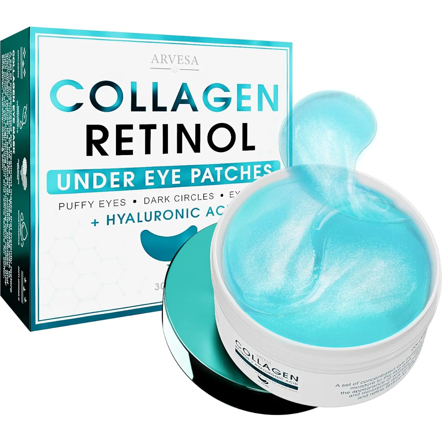 Under Eye Patches for Puffy Eyes & Dark Circles - Retinol Collagen Gel Masks - Anti-Aging Moisturizer, 60 Pads
Under Eye Patches for Puffy Eyes & Dark Circles - Retinol Collagen Gel Masks - Anti-Aging Moisturizer, 60 Pads