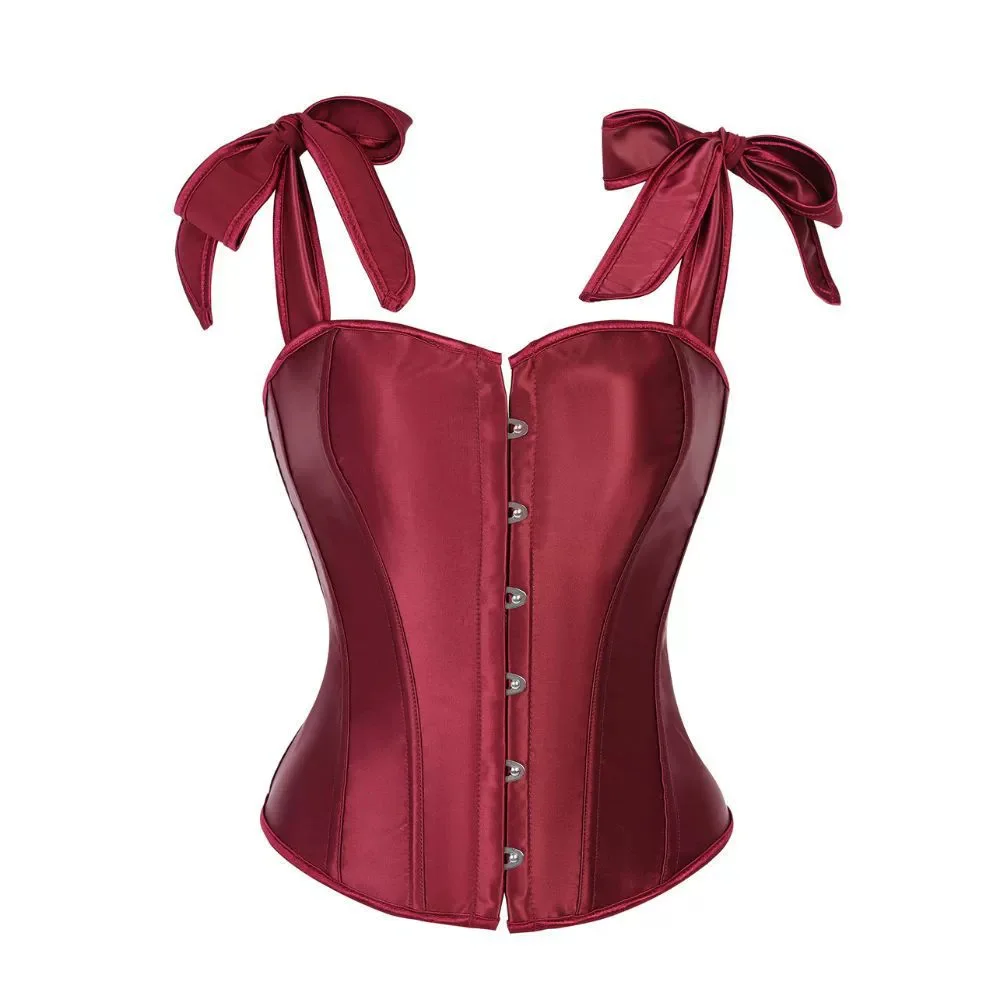 Women Wine Red Satin Overbust Corset Top Sexy Slimming Shaper Shoulder Strap Bustiers Vest Boned Bodice
Women Wine Red Satin Overbust Corset Top Sexy Slimming Shaper Shoulder Strap Bustiers Vest Boned Bodice