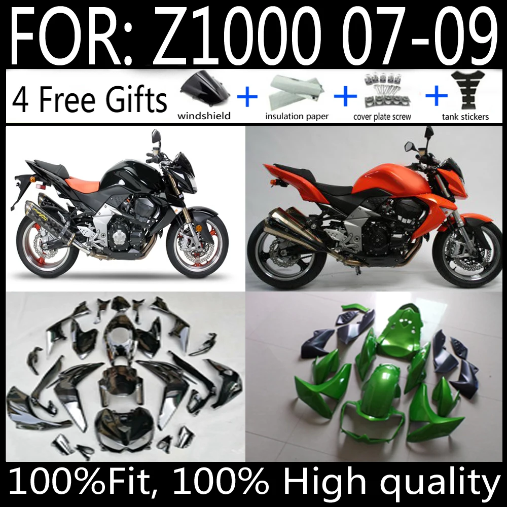For Z1000 Z 1000 ZR1000 2007 2008 2009 Motorcycle Fairing Kit ABS Plastic Body Injection mold Fairings Bodywork Bodykits
For Z1000 Z 1000 ZR1000 2007 2008 2009 Motorcycle Fairing Kit ABS Plastic Body Injection mold Fairings Bodywork Bodykits
