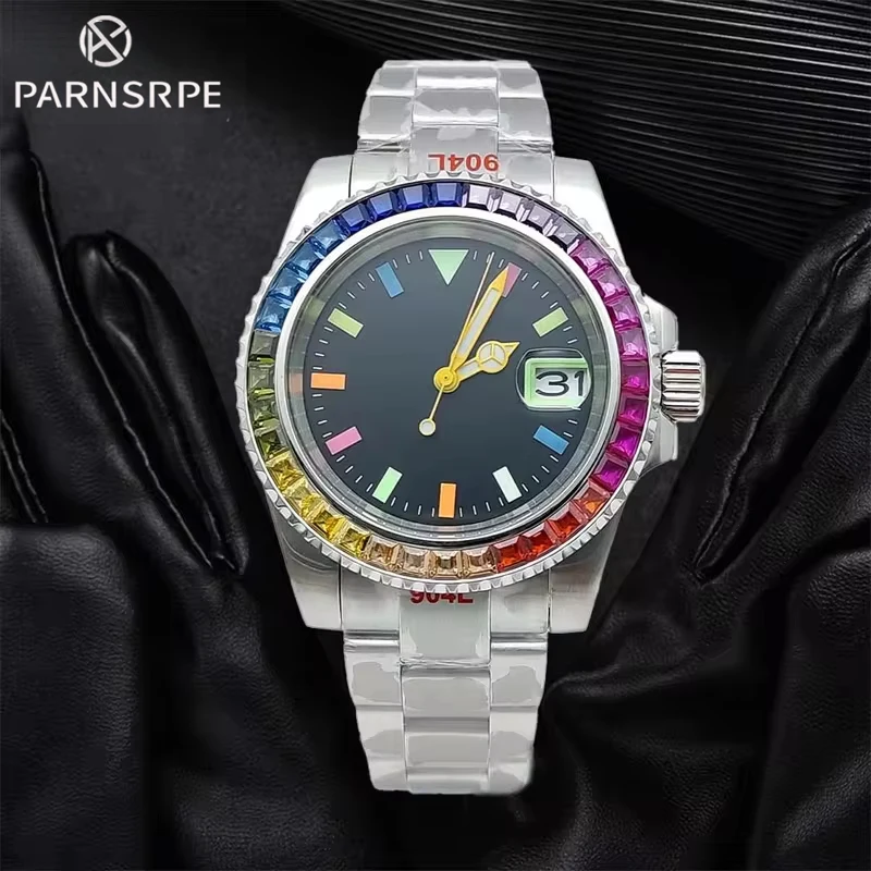 PARNSRPE Business 40MM NH35 Watch 316L Stainless Steel C3 Luminous Waterproof with Diamonds Single Rotating Bezel Men's Watch
PARNSRPE Business 40MM NH35 Watch 316L Stainless Steel C3 Luminous Waterproof with Diamonds Single Rotating Bezel Men's Watch