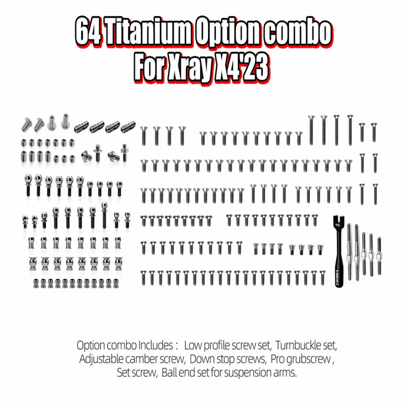 Original T works TP-166 64 Titanium Option Combo ( For Xray X4'23 )essional Rc part
Original T works TP-166 64 Titanium Option Combo ( For Xray X4'23 )essional Rc part