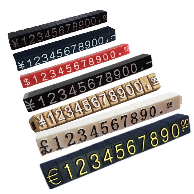 10 Strips 4x6mm Dollar GBP Euro Symbol Mini Jewelry Price Cube Tags Adjustable Digital Number Watch Price Label Sign Holder Tags
10 Strips 4x6mm Dollar GBP Euro Symbol Mini Jewelry Price Cube Tags Adjustable Digital Number Watch Price Label Sign Holder Tags