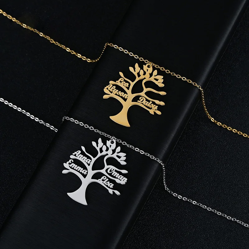 Personalized Stainless Steel Tree of Life Necklace Family Name Custom Necklace Collarbone Chain Jewelry for Women
Personalized Stainless Steel Tree of Life Necklace Family Name Custom Necklace Collarbone Chain Jewelry for Women