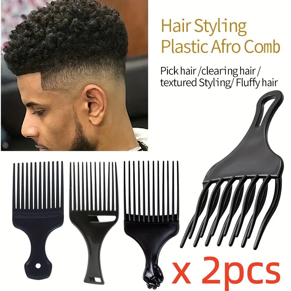2pcs/pack Professional Barber Hair Styling Afro Comb Plastic Handle Metal Tooth Hairdressing Curly Hair Pick Tools For Black Man
2pcs/pack Professional Barber Hair Styling Afro Comb Plastic Handle Metal Tooth Hairdressing Curly Hair Pick Tools For Black Man