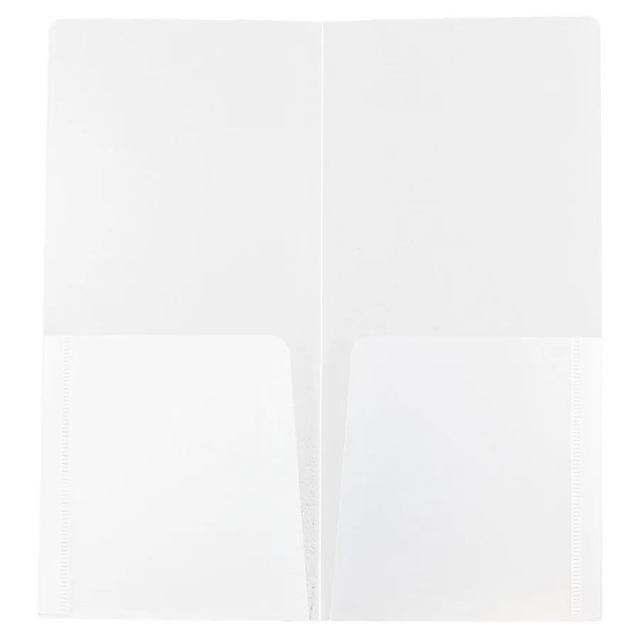 Plastic Heavy Duty Two Pocket Folders Mini 4 1 4 x 9 1 8 Clear 6 pack
Plastic Heavy Duty Two Pocket Folders Mini 4 1 4 x 9 1 8 Clear 6 pack