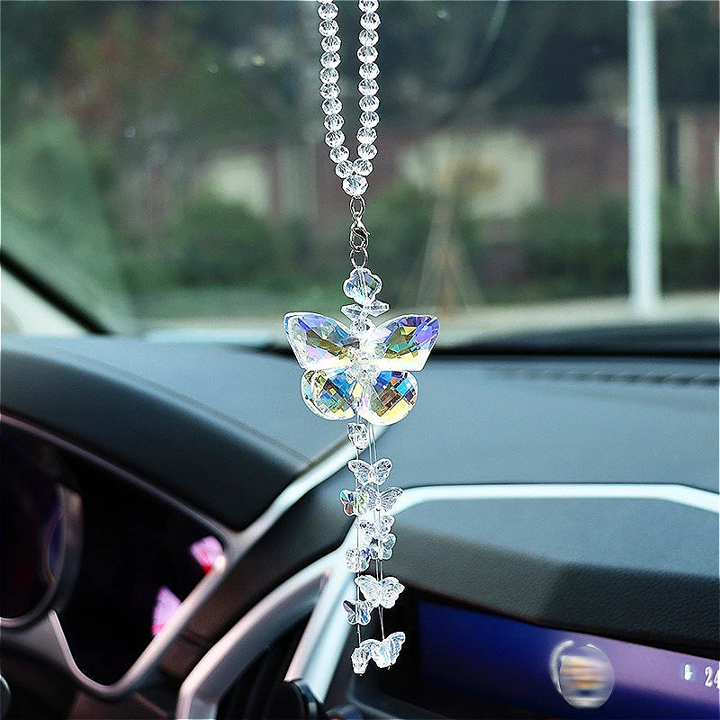 Crystal Bow Car Pendant - Iridescent Hanging Ornament for Rearview Mirror, Elegant Auto Interior Decor Accessory
Crystal Bow Car Pendant - Iridescent Hanging Ornament for Rearview Mirror, Elegant Auto Interior Decor Accessory
