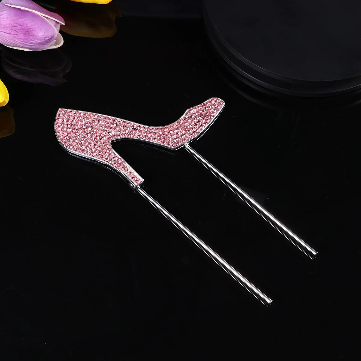 1pc High-heeled Shoes Cake Topper Glitter Alloy Rhinestone Birthday Party Cake Pick Food Decoration Supplies (Rose Gold)
1pc High-heeled Shoes Cake Topper Glitter Alloy Rhinestone Birthday Party Cake Pick Food Decoration Supplies (Rose Gold)