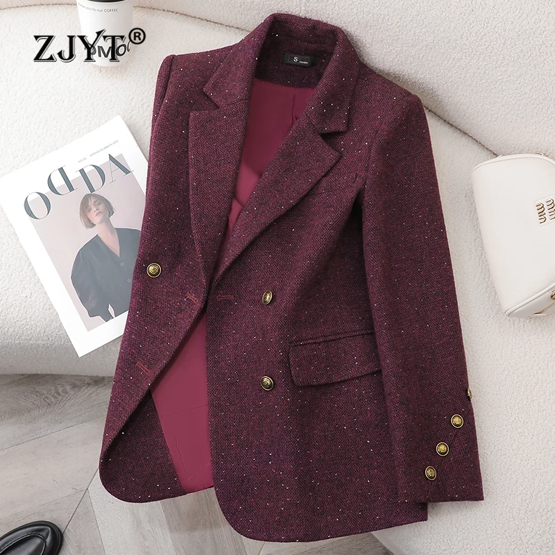 ZJYT Elegant Women's Woolen Jackets Coats Spring 2025 Fashion Korean Style Casual Blazers Feminino Turn Down Collar Outerwears
ZJYT Elegant Women's Woolen Jackets Coats Spring 2025 Fashion Korean Style Casual Blazers Feminino Turn Down Collar Outerwears