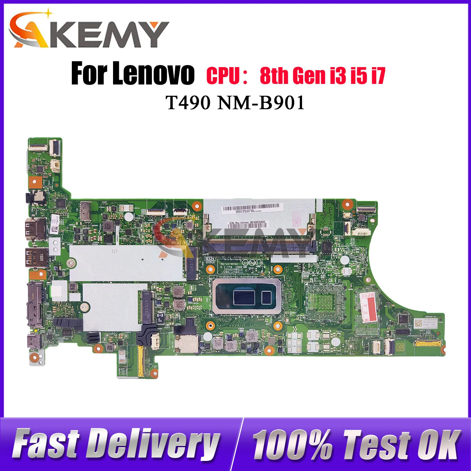 For Lenovo ThinkPad T490 T590 NM-B901 Laptop Motherboard with i5 i7 8th Gen 8GB 16GB RAM 100% Tested OK
For Lenovo ThinkPad T490 T590 NM-B901 Laptop Motherboard with i5 i7 8th Gen 8GB 16GB RAM 100% Tested OK