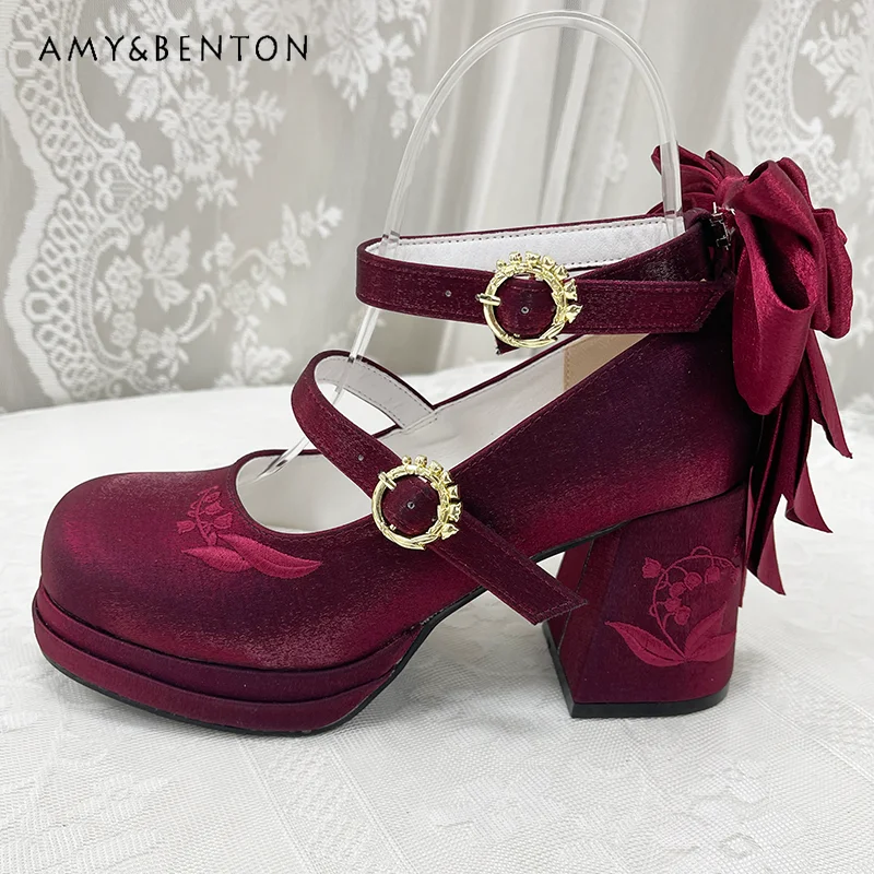 French Elegance Temperament Lolita High Heels Original Sweet Middle Heel Bow Mary Jane Shoes Women Cute Princess High Heels
French Elegance Temperament Lolita High Heels Original Sweet Middle Heel Bow Mary Jane Shoes Women Cute Princess High Heels