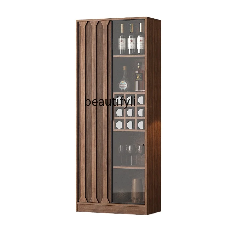 New modern walnut glass display storage wine cabinet light luxury living room solid wood side cabinet
New modern walnut glass display storage wine cabinet light luxury living room solid wood side cabinet