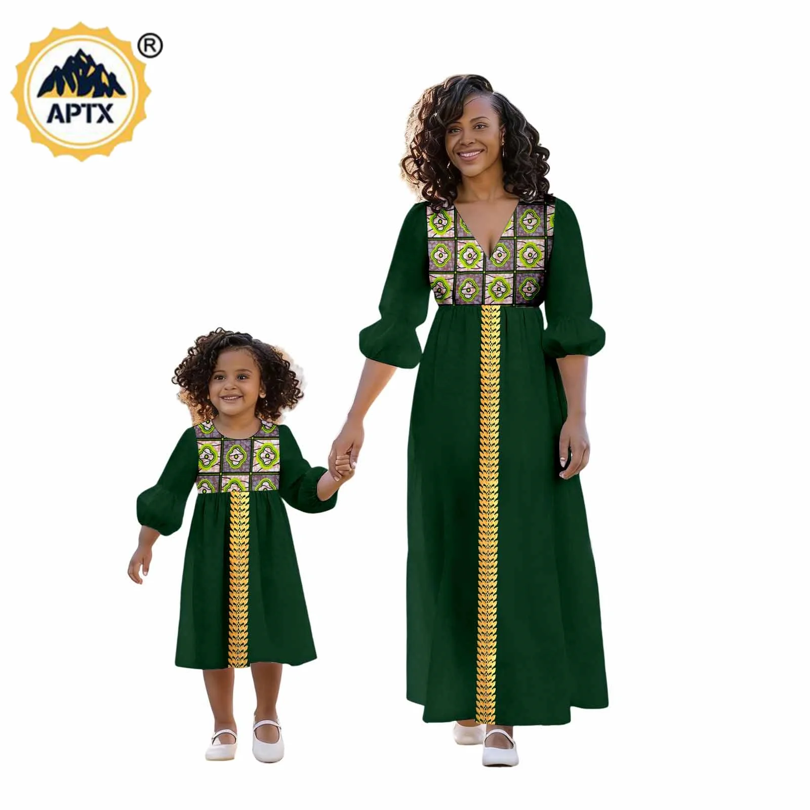 African Clothes for Family Women V-neck Long Dresses Matching Dashiki Girls Dresses Bazin Riche Mom and Daughter Outfits 26F00
African Clothes for Family Women V-neck Long Dresses Matching Dashiki Girls Dresses Bazin Riche Mom and Daughter Outfits 26F00