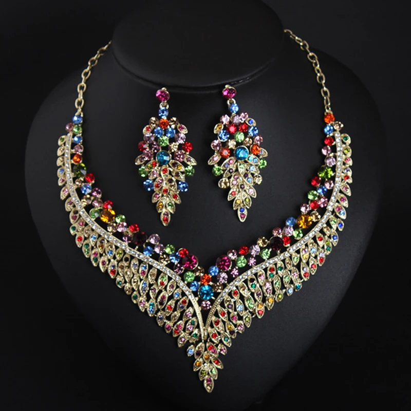 Statement Nigeria Crystal Choker African Chunky Collar Rhinestone Drop Earrings Necklace Jewelry Set Bridal Wedding Women Gifts
Statement Nigeria Crystal Choker African Chunky Collar Rhinestone Drop Earrings Necklace Jewelry Set Bridal Wedding Women Gifts