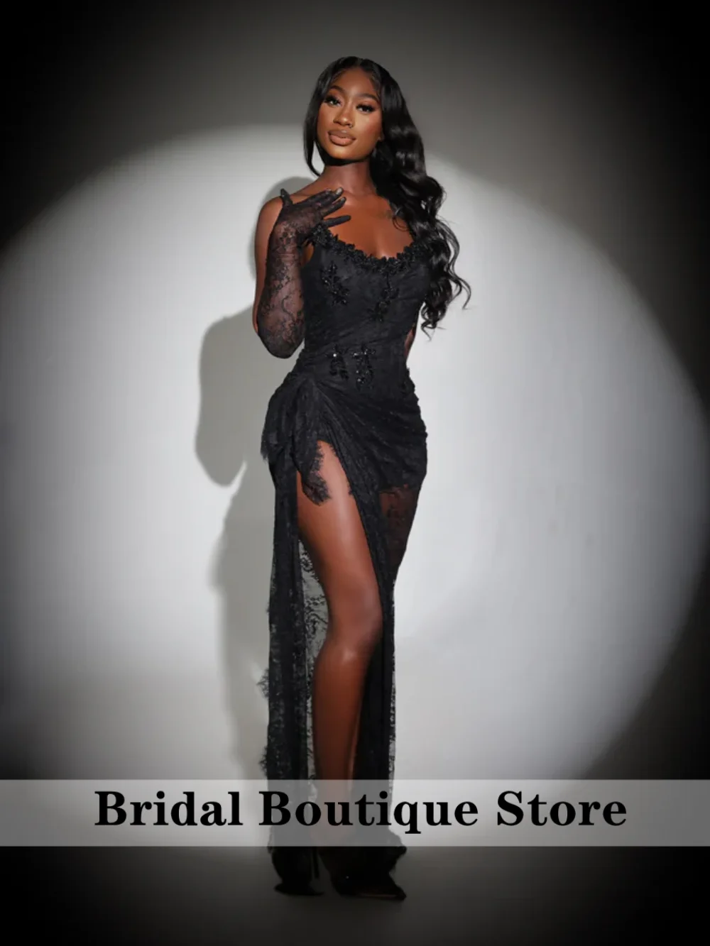 Sexy Black Long Prom Dresses Two Gloves Lace Birthday Cocktail Party Gowns Formal Party Gown Lace-Up Back Customized
Sexy Black Long Prom Dresses Two Gloves Lace Birthday Cocktail Party Gowns Formal Party Gown Lace-Up Back Customized