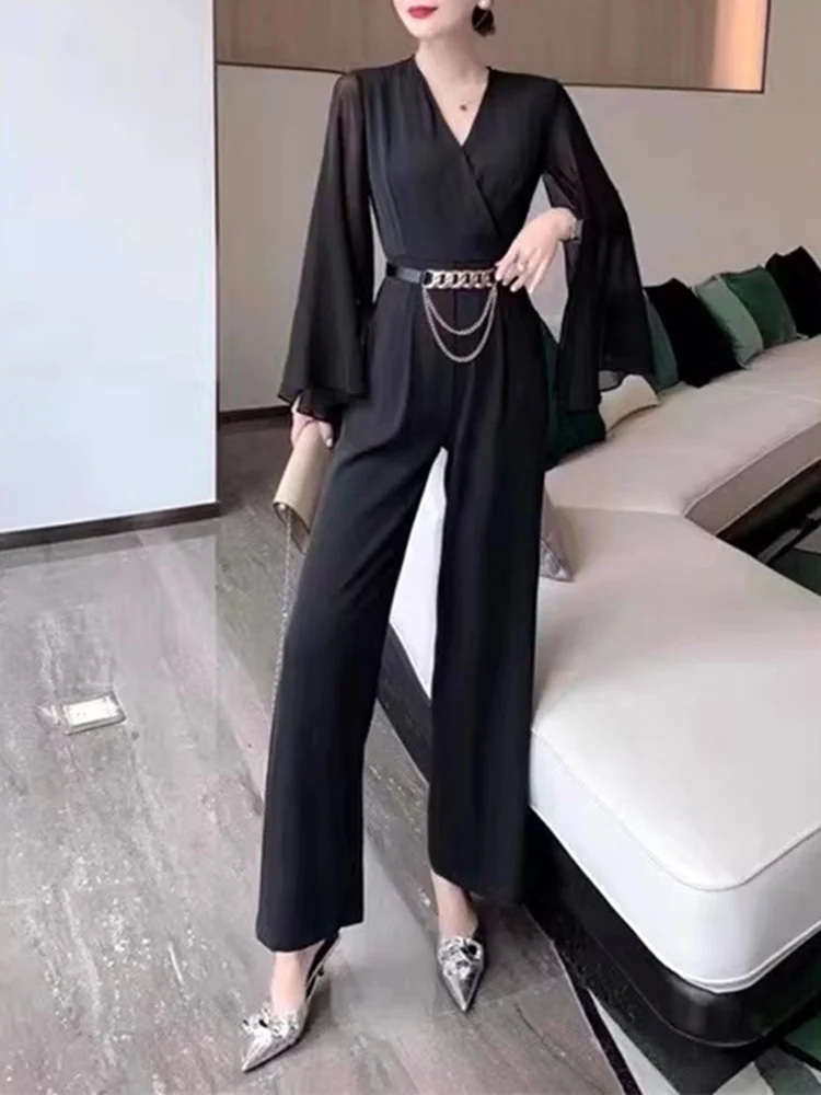 Летний костюм QIUNINA: брюки с высокой талией, драпировкой и V-образным вырезом, широкие штанины, повседневный стиль, эффект стройности, длинный рукав
Летний костюм QIUNINA: брюки с высокой талией, драпировкой и V-образным вырезом, широкие штанины, повседневный стиль, эффект стройности, длинный рукав