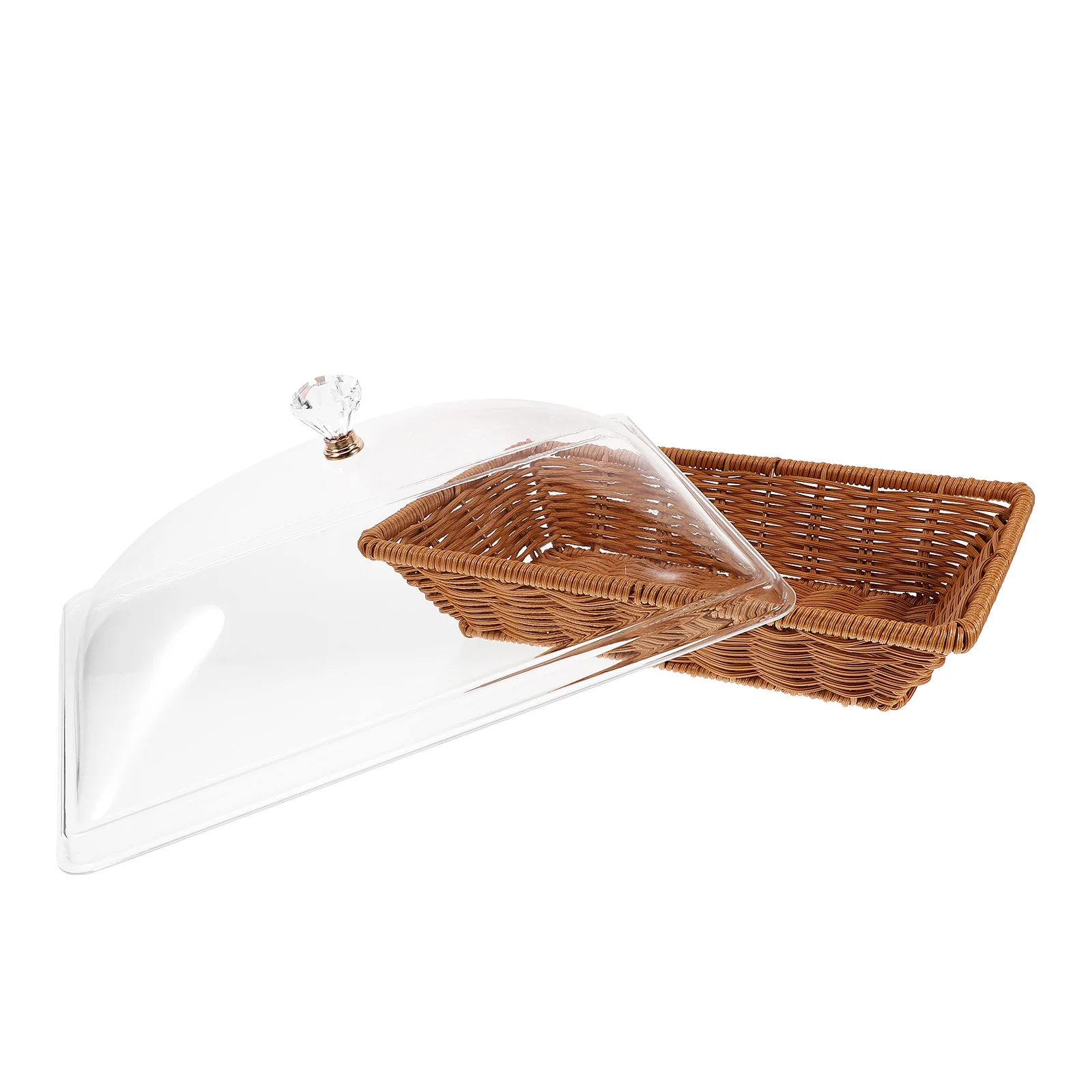 Food Fresh-keeping Basket Woven Bread Tray Storage Container Square Brown Small Transparent Lid Acrylic Cover Lightweight Easy
Food Fresh-keeping Basket Woven Bread Tray Storage Container Square Brown Small Transparent Lid Acrylic Cover Lightweight Easy