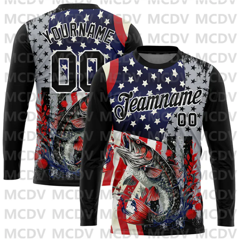 Custom Black Red-Royal 3D American Flag And Fish Fishing Long Sleeve Performance T-Shirt
Custom Black Red-Royal 3D American Flag And Fish Fishing Long Sleeve Performance T-Shirt