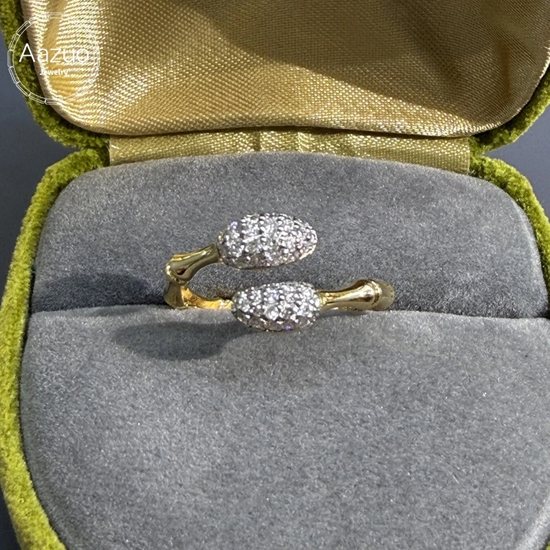 Aazuo Vintage Jewelry 18K Yellow Gold Natural Diamond Luxury Open Ring Stylish Women's Accessory for Formal Occasions AU750
Aazuo Vintage Jewelry 18K Yellow Gold Natural Diamond Luxury Open Ring Stylish Women's Accessory for Formal Occasions AU750