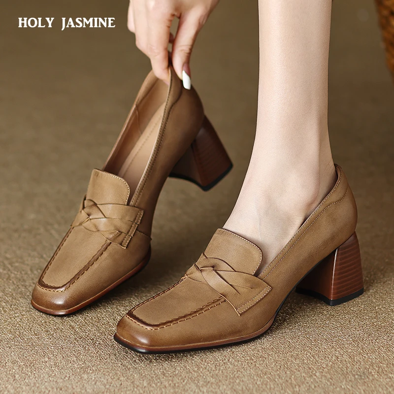 2023 Spring/Autumn Women Loafers Square Toe Chunky Heel Women Shoes NEW Genuine Leather Shoes Women Casual Retro Pumps for Women
2023 Spring/Autumn Women Loafers Square Toe Chunky Heel Women Shoes NEW Genuine Leather Shoes Women Casual Retro Pumps for Women