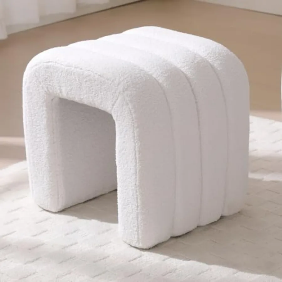 White pouf ottoman for living room dorm bedroom: 18-inch vanity chair footrest with soft boucle fabric sturdy frame upholstered
White pouf ottoman for living room dorm bedroom: 18-inch vanity chair footrest with soft boucle fabric sturdy frame upholstered