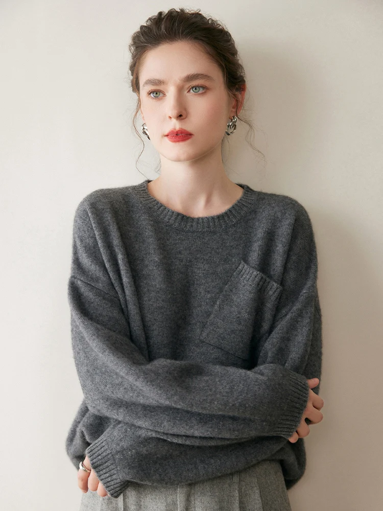 Yoyoselect Autumn Winter Women's 100% Cashmere Sweater O-neck Pullover Casual Cashmere Knitted Jumper Soft Warm Pocket Tops
Yoyoselect Autumn Winter Women's 100% Cashmere Sweater O-neck Pullover Casual Cashmere Knitted Jumper Soft Warm Pocket Tops