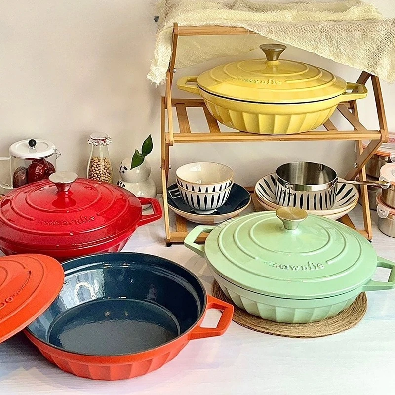 Enameled Cast Iron Dual Helper Handle Soup Pot Stovetop & Oven Safe for Braising/Seafood Cooking Kitchen Gift
Enameled Cast Iron Dual Helper Handle Soup Pot Stovetop & Oven Safe for Braising/Seafood Cooking Kitchen Gift