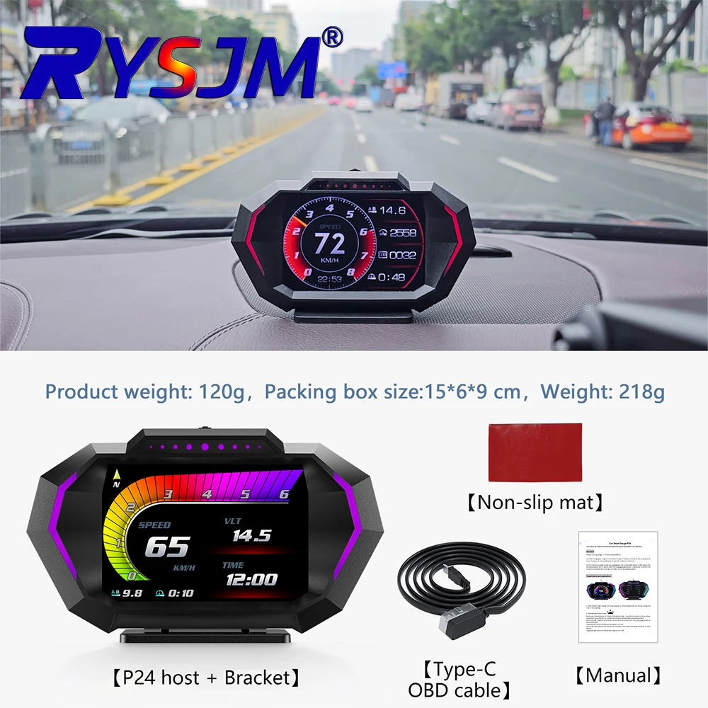 P24 OBD+GPS Car Head Up Display Tachometer Water Temp Fuel Consumption Voltage Turbine Pressure with 10 Alarm Functions
P24 OBD+GPS Car Head Up Display Tachometer Water Temp Fuel Consumption Voltage Turbine Pressure with 10 Alarm Functions