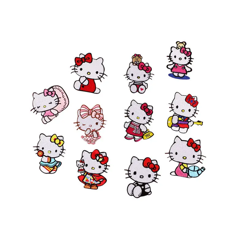 Самоклеящаяся нашивка Hello Kitty Sanrio с вышивкой кавайной девушкой, модная аниме мультяшная наклейка на одежду, стикер для глажки, подарок
Самоклеящаяся нашивка Hello Kitty Sanrio с вышивкой кавайной девушкой, модная аниме мультяшная наклейка на одежду, стикер для глажки, подарок