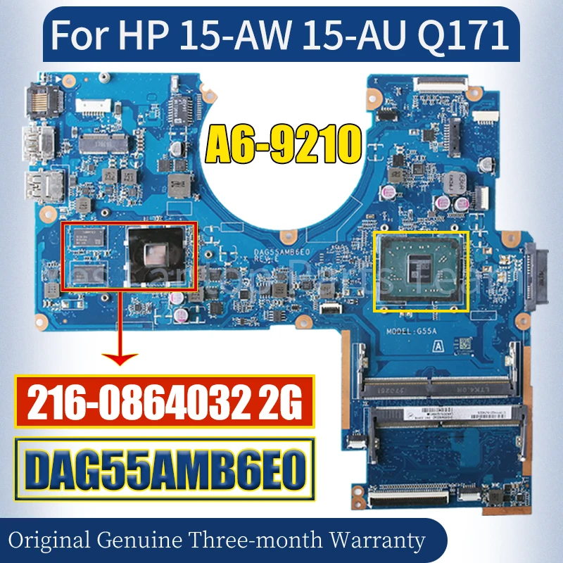 DAG55AMB6E0 For HP 15-AW 15-AU Q171 Laptop Mainboard A6-9210 216-0864032 2G Notebook Motherboard 100% Tested
DAG55AMB6E0 For HP 15-AW 15-AU Q171 Laptop Mainboard A6-9210 216-0864032 2G Notebook Motherboard 100% Tested
