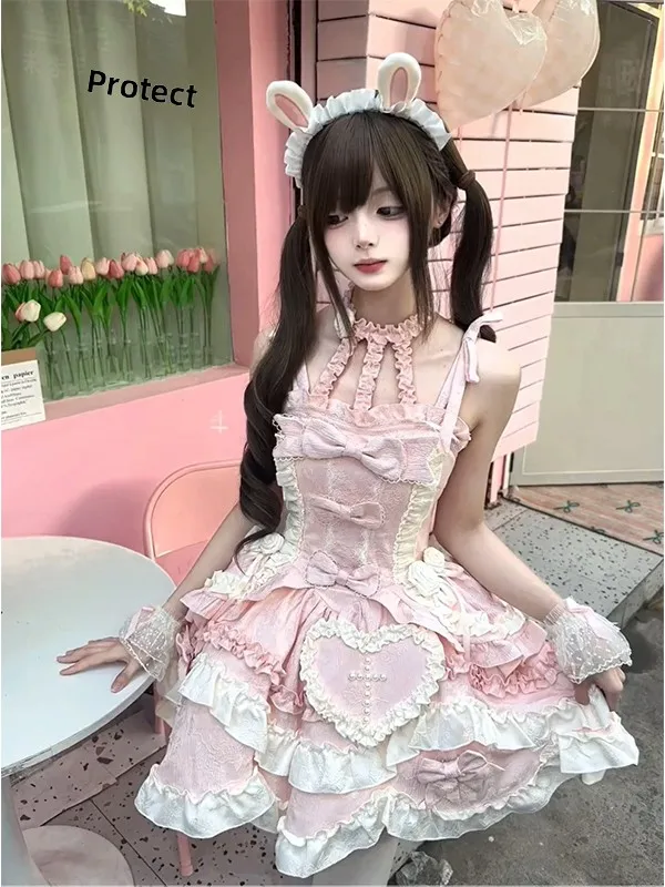 Pink Ballet Style Embroidered Halter Lolita Dress Lightweight Princess Waist Cinched Gown Daily Wear Hanfu Set for Women
Pink Ballet Style Embroidered Halter Lolita Dress Lightweight Princess Waist Cinched Gown Daily Wear Hanfu Set for Women