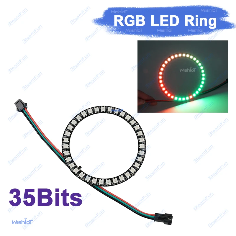 WS2812B 35LED Ring Module DC5V Addressable RGB Programmable LED Circle Light for DIY Decorations
WS2812B 35LED Ring Module DC5V Addressable RGB Programmable LED Circle Light for DIY Decorations