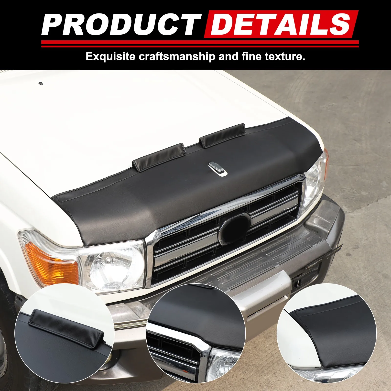 1PCS PU Leather Car Front Hood Sand Stone Shield Bra Cover For Toyota LC76 Land Cruiser 76 2007-2026 Hood Protection Cover
1PCS PU Leather Car Front Hood Sand Stone Shield Bra Cover For Toyota LC76 Land Cruiser 76 2007-2026 Hood Protection Cover