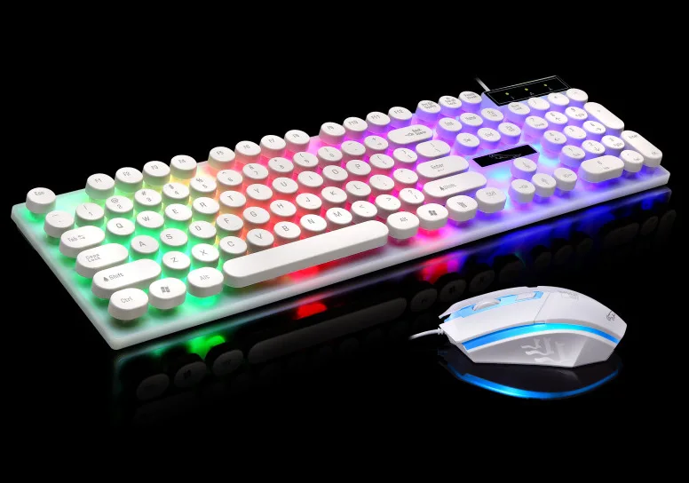 Chasing light leopard G21 punk retro game keyboard and mouse high keycap computer luminous set
Chasing light leopard G21 punk retro game keyboard and mouse high keycap computer luminous set